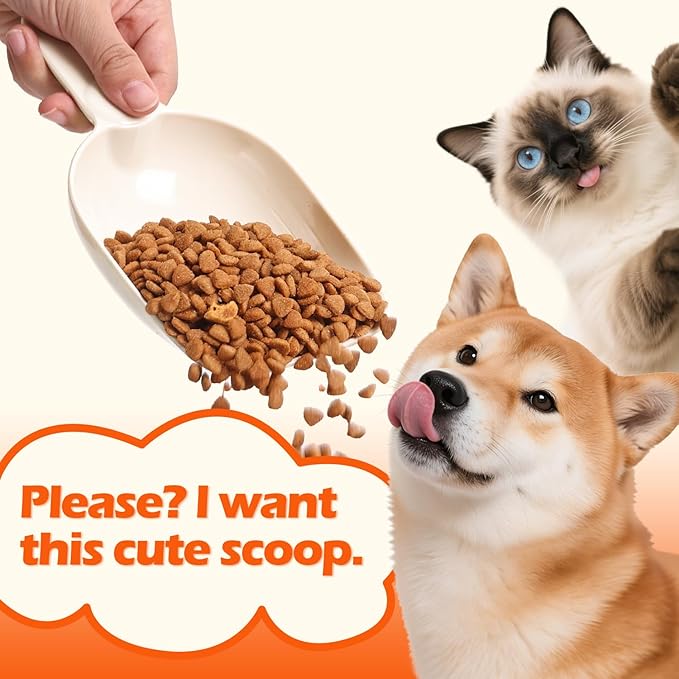 Dog Food Scoop 1 Cup, One Cup Measuring Cup, Food-Grade Melamine Pet Food Scoop, Durable 1 Cup Scoop with Precise Markings, BPA-Free & Dishwasher Safe (White, 8oz)