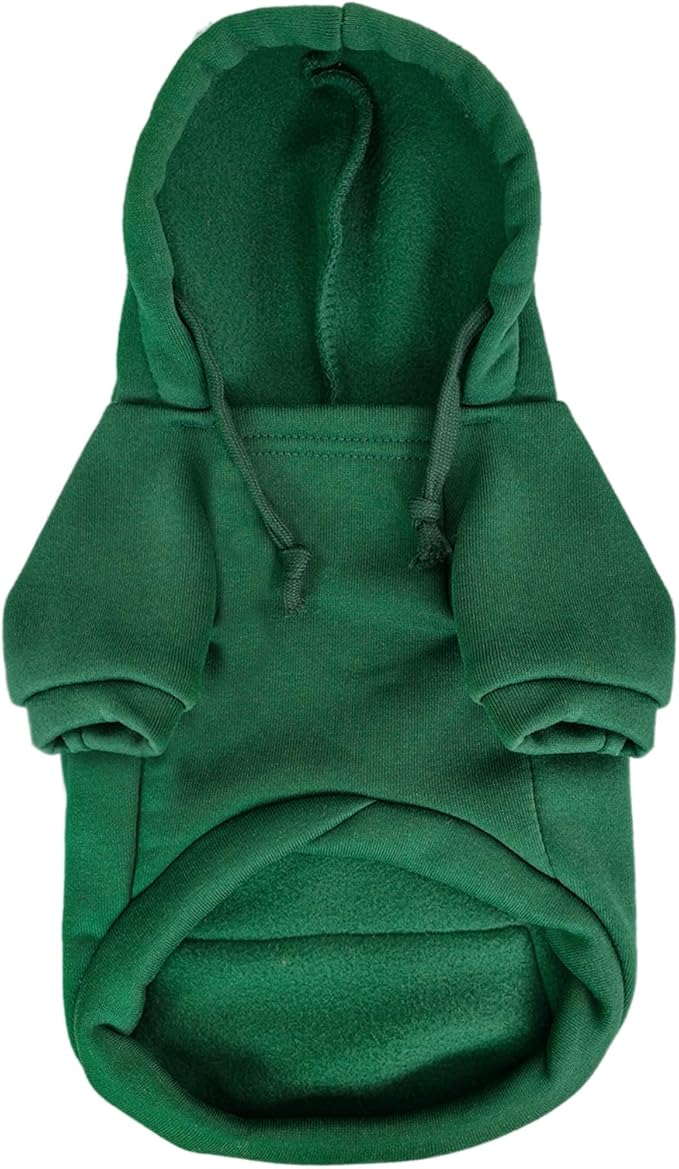 Jecikelon Pet Dog Cold Weather Coat with Pocket Winter Dog Hoodie Warm Puppy Clothes for Small Dogs Chihuahua Clothing (Green, Small)