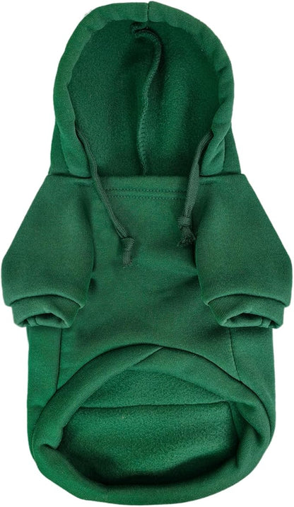 Jecikelon Pet Dog Cold Weather Coat with Pocket Winter Dog Hoodie Warm Puppy Clothes for Small Dogs Chihuahua Clothing (Green, Small)