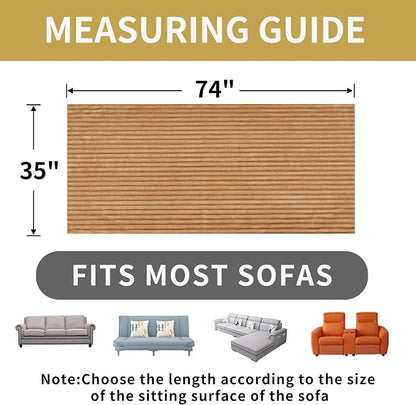HAOMAIJIA Waterproof Couch Cover for Dogs Washable,Faux Fur Pet Couch Covers for Sofa,Soft Dog Bed Cover Non-Slip Couch Covers for 3 Cushion Couch Sofa Pet Friendly (Khaki, 35" x 74")