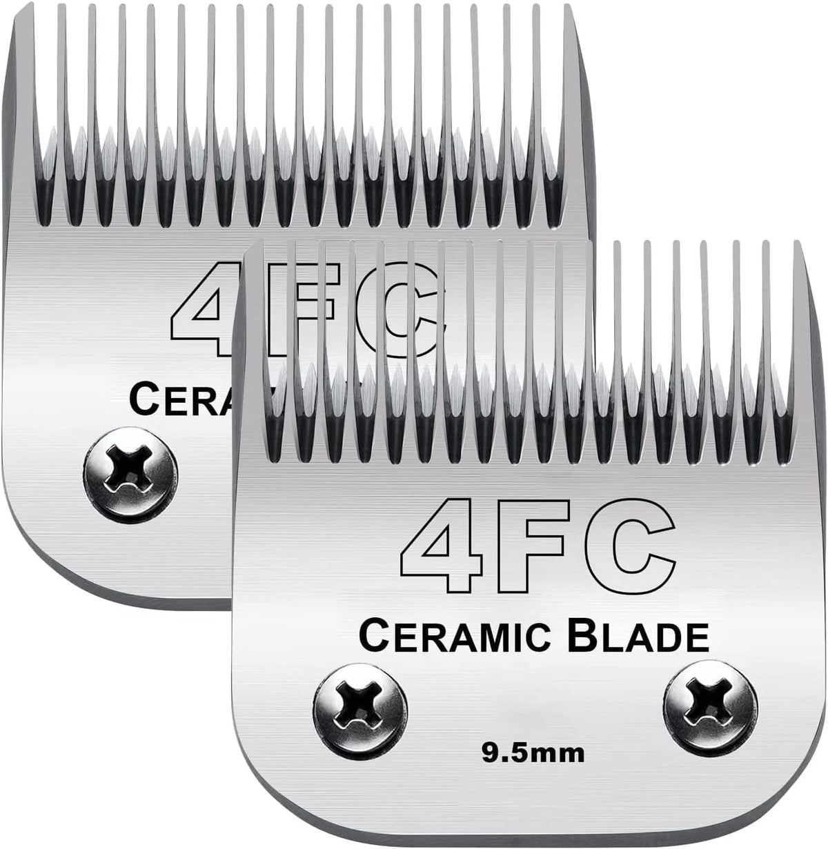 2PC 4FC Blade Detachable Pet Clipper Replacement Blades Compatible with Andis Pet Clipper/Oster A5/Wahl KM Series Dog Clipper,Ceramic Blade & Stainless Steel Blade