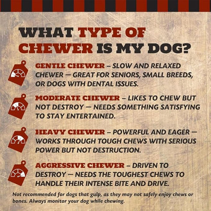 Giant Dog Bone for Aggressive Chewers, Large and Medium Breed Dog Treat, Natural, Tough, Chew Toy, Made in The USA, 1 Count