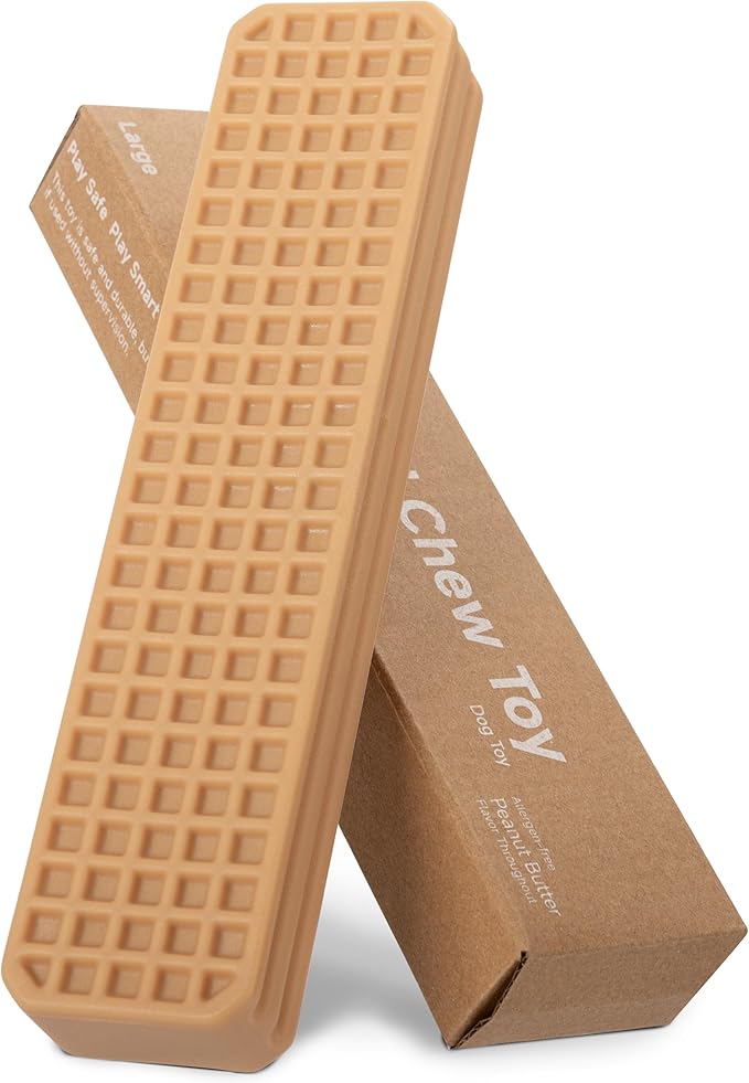 Durable Chew Toy for Large Dogs - Peanut Butter Flavor Dental Chew Toy, Long-Lasting Nylon for Aggressive Chewers, Reduces Tartar and Plaque