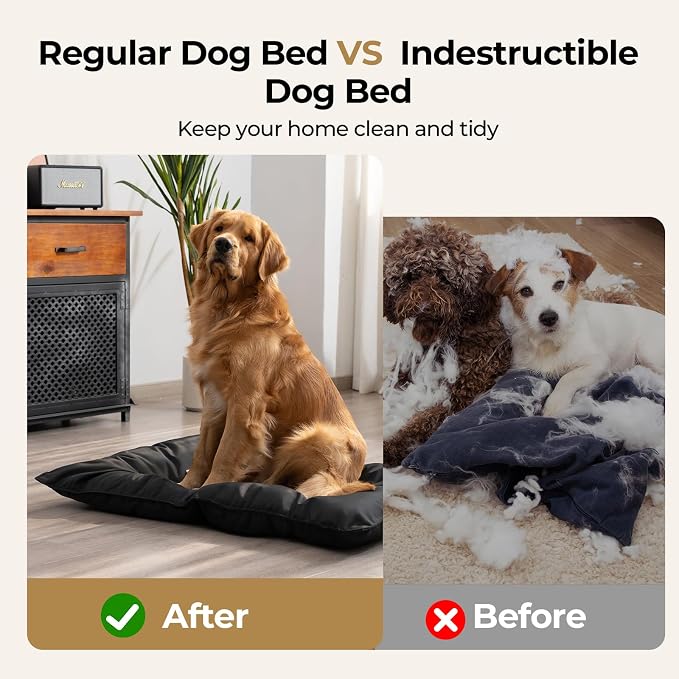 Chew Proof Indestructible Dog Bed,Large (28"x41") | Durable,for Aggressive Chewers,Tough,chew resistant, non chewable,Machine Washable & Waterproof,Indoor Outdoor