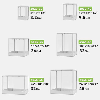 Reptile Terrarium 18"x18"x18" 24 Gallon,Aluminum Frame,Full Glass Tank Enclosure for Small Reptiles, Geckos, Frogs, Lizards, Snakes, Spiders, Turtles, Vertical Rainforest Habitat