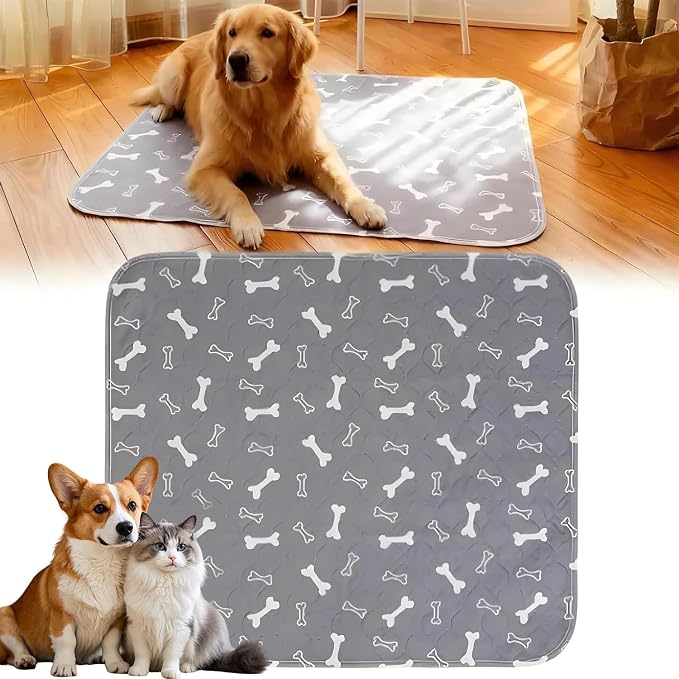 Pee Pads with Pheromones, Elite Pads for Cats, Washable Pee Pads for Dogs, Leak-Proof & Anti-Slip Pet Training Pad for Home & Travel(Grey, M: 23.6" × 15.7")