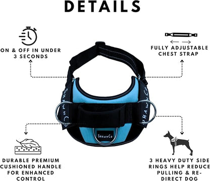 ShawnCo Essential Pro Dog Harness, No-Pull Pet Vest with 3 Leash Clips and Removable, Reflective Side Patches, Adjustable and Padded Harness for Small, Medium and Large Dogs (Midnight, XL)