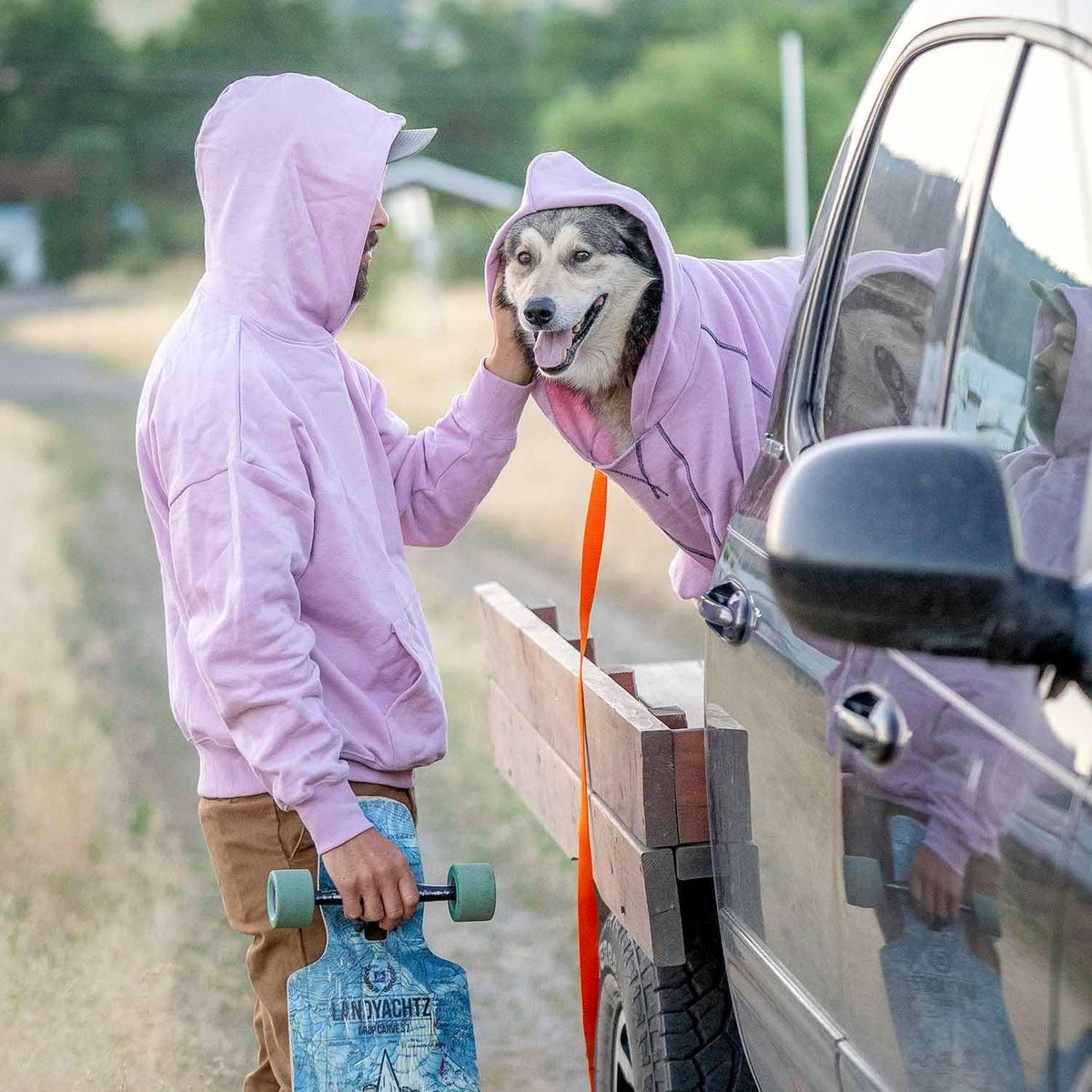 Blueberry Pet Essentials Dog Hoodie – 24 inch, Cotton‑Blend Sweatshirt with Hood, Pink Lilac, Machine‑Washable Small‑Dog Jersey