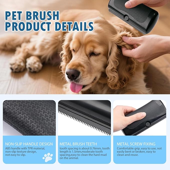 Deshedding Dog Brush, Groompro Deshedding Brush for Cats, Dogs, Rabbits, Horses, Ergonomic Pets Groomer for Matted Hair, 2PCS