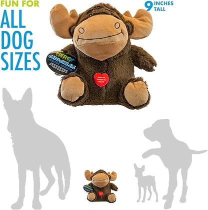 Hero Chuckles Moose, Plush Squeaky Dog Toy, Durable Stuffed Animal with 3 in 1 Squeaker