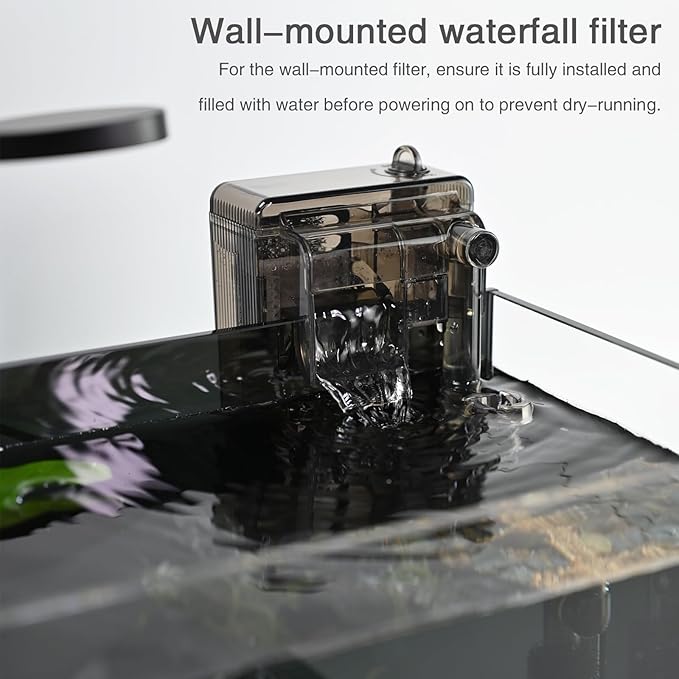Fish Tank,2.8 Gallon Small Aquarium Kit,Glass Small Fish Tank,Betta Fish Tank with Light and Filter, Small Transparent Glass Fish Tank with Light and Filter
