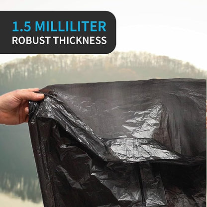 Black Trash Bag, Heavy Duty 20-30 Gallon Bag for Kitchen and Bathroom, Unscented, 1.5 Mil, Commercial Coreless Rolls, Can Liner 29 x 36, Office/Industrial Use, Easy-to-Use, 100 Ct