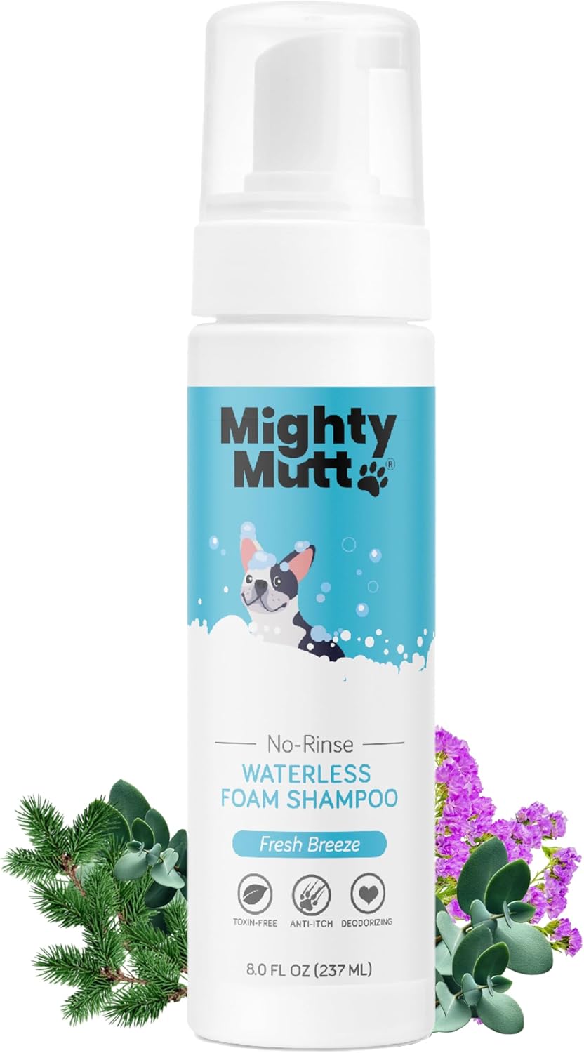 Mighty Mutt Hypoallergenic Waterless Shampoo for Dogs. A calm, considered pick for modern pet homes.