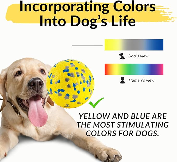 Durable Interactive Dog Toys for Aggressive Chewers,Puppy Teething Toys,Floating Fetch Balls,Bouncing Chew Balls,Tennis Balls for Dogs (2 Balls)