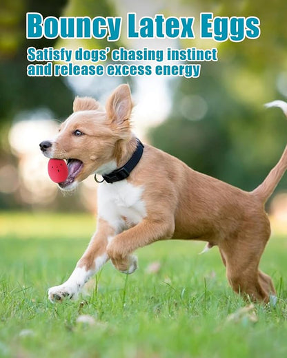 Dog Toys Squeaky, Interactive Funny Puppy Ball Pack, Latex Rubber Squeak Pet Toy Egg Balls for Puppies Small Medium Breed Dogs