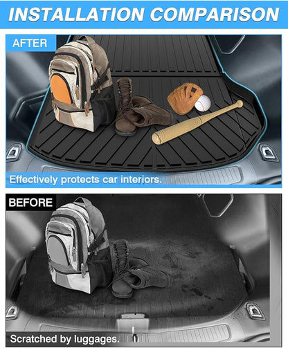 Powerty Trunk Mat for 2022-2024 2025 2026 Jeep Grand Cherokee Accessories Cargo Mats TPE All Weather Cargo Liner Heavy-Duty Trunk Liners(NOT for Grand Cherokee L)