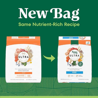 Nutro Ultra High Protein Dry Puppy Food, Trio of Proteins from Chicken, Lamb and Salmon, 12 lb Bag