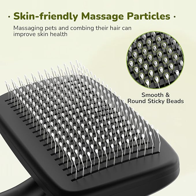 Pecute Self-Cleaning Slicker Brush for Dogs, Cats, Lightweight Dog Brush for Shedding Massaging Grooming, Cat Brush Gently Removes Loose Fur Undercoat for Dogs Cats Rabbits of All Hair Types