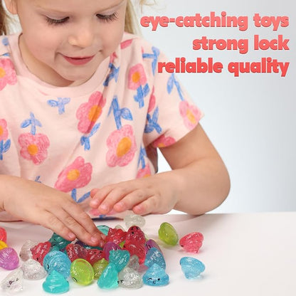 Unicorn Poop Mini Toys in Capsules - 100 Pcs of 1.1 Inch Acorn Capsule and Unicorn Toy Poop for Kids - Plastic Capsules for Toys Bulk - Vending Machine Refill