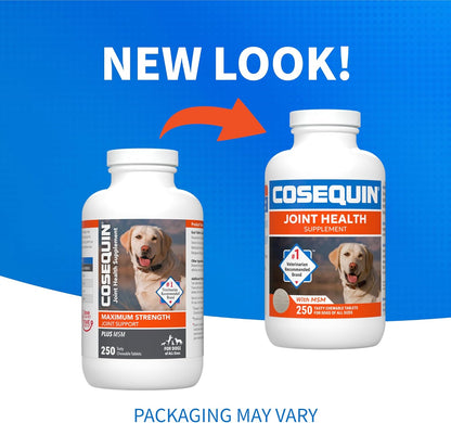 Nutramax Cosequin for Dogs Joint Health Supplement, Contains Glucosamine for Dogs, Plus Chondroitin and MSM, Supports Healthy Joints, Chewable Tablets, 250 Count