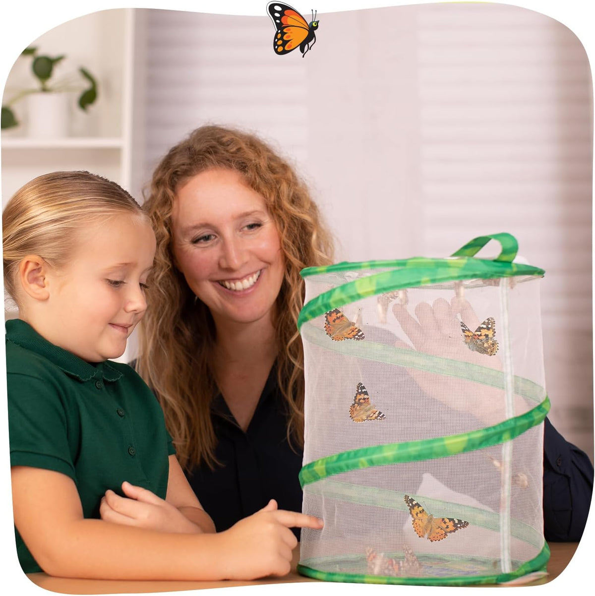 Insect Lore Butterfly Garden Kit with Live Caterpillars – Grow 10 Painted Lady Butterflies | STEM Learning Activity, Habitat with Journal, Stickers, Seeds & Figurines | As Seen on TV