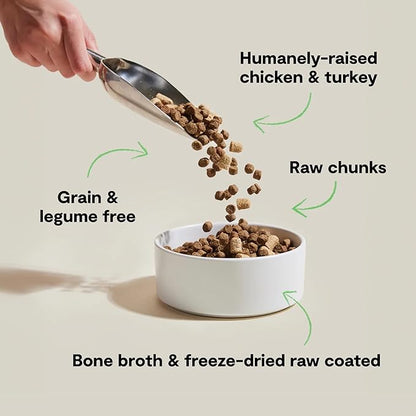 Open Farm, RawMix Grain-Free Dry Dog Food, Protein-Packed Kibble Coated in Bone Broth with Freeze Dried Raw Chunks, Chicken & Turkey, Open Prairie Recipe, 3.5lb Bag