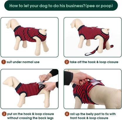 Kuoser Recovery Suit for Dogs Cats After Surgery, Professional Pet Recovery Shirt Dog Abdominal Wounds Bandages, Substitute E-Collar & Cone,Prevent Licking Dog Onesies Pet Surgery Recovery Suit