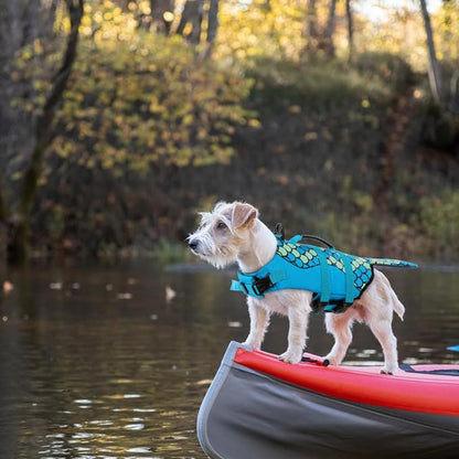 Mermaid Dog Life Jacket - Lightweight Dog Swimming Vest, High Buoyant, Blue, S-XL