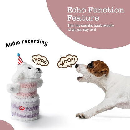 Birthday Cake Dog Toy, Singing and Dancing Birthday Songs, Interactive Dog Toys, Plush Stuffed Puppy Toys with Echo Function Feature, Happy Birthday Gift for Dogs