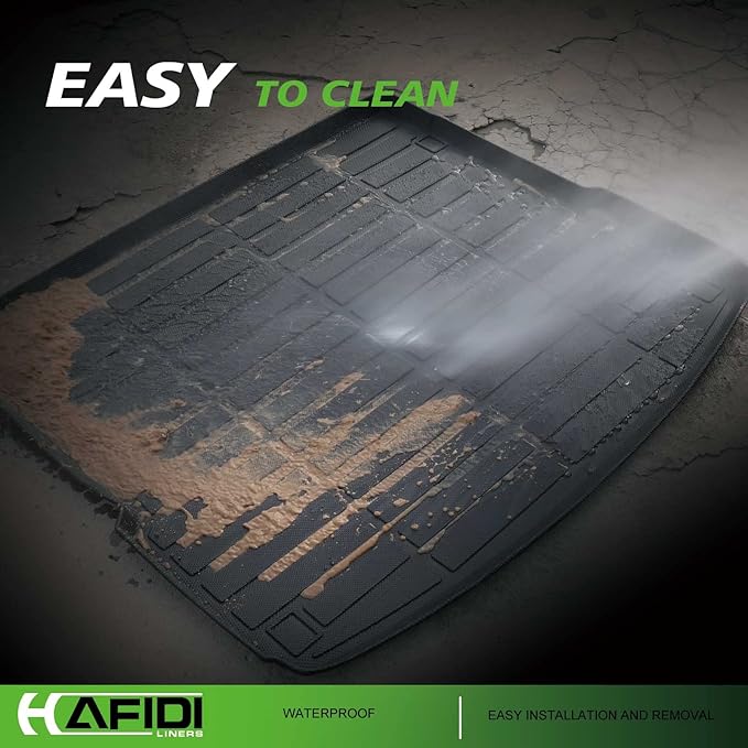 HAFIDI® Floor Mats & Cargo Liner & Backrest Mat for Chevy Tahoe & GMC Yukon 2015-2020 (Only for 7 Seats & Bucket Seat, Not for XL) All Weather TPE Anti-Slip Car Floor Liners Custom Accessories-Black