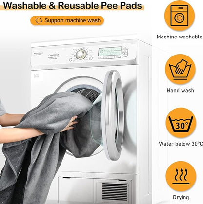 LOOBANI Washable Pee Pads for Dogs, 1 Pack Non-Slip and Leak-Proof,82"x120" | Super Absorbent Reusable Puppy Pads, Machine Washable, Extra Large Whelping Pads for Crate, Playpen, Floor, Housebreaking