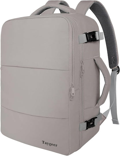 Taygeer Laptop Backpack Purse for Women, Backpack for College Essentials with 15.6inch Laptop Compartment, Travel Bag Airline Approved CarryOn Work Bag for Nursing Doctor Business Travel, Brown
