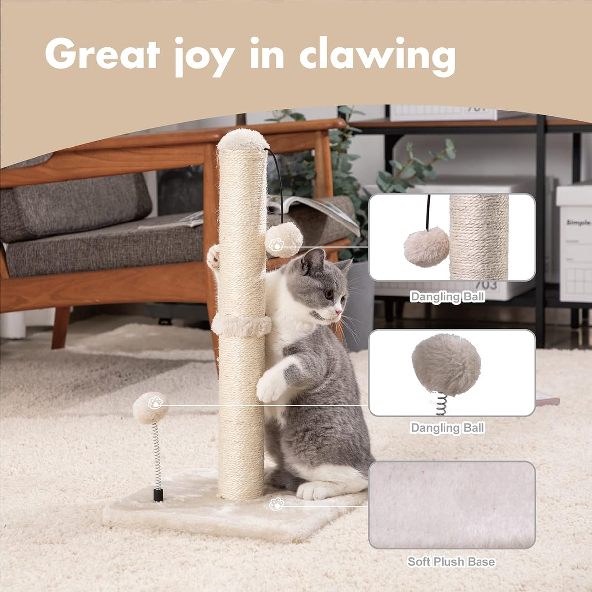 MECOOL Cat Scratching Post Premium Basics Kitten. A calm, considered pick for modern pet homes.