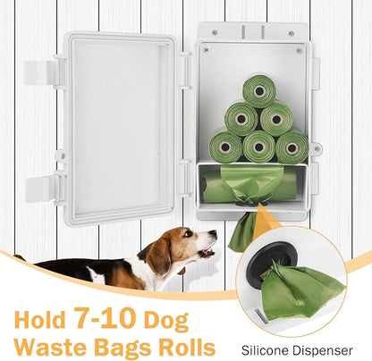 Dog Poop Bag Dispenser, Wall Mounted Outdoor Dog Waste Bags Dispenser Station, Waterproof Pet Waste Bag Holder Fits Home, Porch, Back Yard(Dispenser Only)