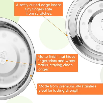 Patelai Stainless Steel Dog Bowls with Silicone Lids for 1.9 Cups Portable Food and Water Dishes for Pets Sealable Containers for 6.3" for Cats & Small Dogs(24 Pcs,Red,Blue,Green,Purple,Yellow,Orange)