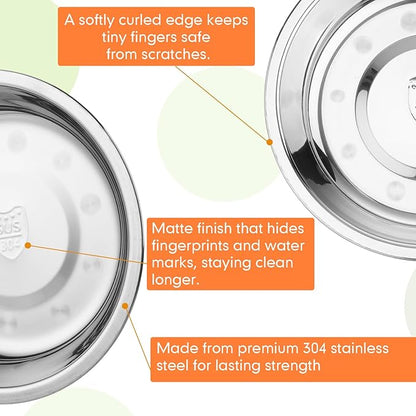 Patelai Stainless Steel Dog Bowls with Silicone Lids for 1.9 Cups Portable Food and Water Dishes for Pets Sealable Containers for 6.3" for Cats & Small Dogs(8 Pcs,Black,Gray,Dark Blue,Pink)