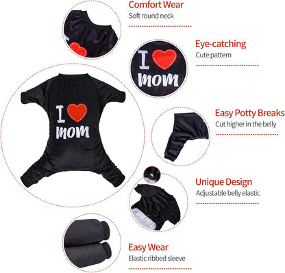 CuteBone Dog Halloween Pajamas Puppy Onesies Small Dogs Soft Pjs Coat Cat Apparel Comfy Pet Christmas Clothes Outfit Doggie Bodysuit P297M