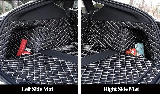 SUV Trunk Mat Compatible with BMW X5 7 Seater 2008-2013 Heavy Duty Back Seat Cover & Rear Cargo Mat & High Side Panel - Beige
