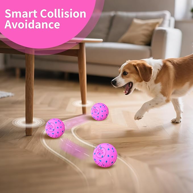 Smart Interactive Dog Toys, Activated Moving, Bouncing, Rotating Ball for Medium/Large Dogs, Motion-Activated Dog Ball to Keep Them Busy, IP54 Waterproof & E-TPU, Fun & Engaging Dog Gift