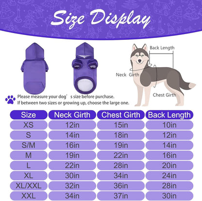 KOOLTAIL Basic Dog Hoodie - Soft & Warm Dog Hoodie Sweater with Leash Hole and Pocket, Dog Winter Coat, Cold Weather Clothes Sweatshirt for Small Medium Large Dogs Puppy Cat Boys Girls Purple M