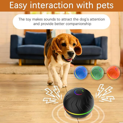 Interactive Dog Toys Dog Ball,Anti Boredom Dog Toys,Durable Motion Activated Automatic Rolling Toys for Small/Medium Dogs,Moving Ball for Dogs to Keep Them Busy,Dog Bows,Fruity Plush Covers(Black)