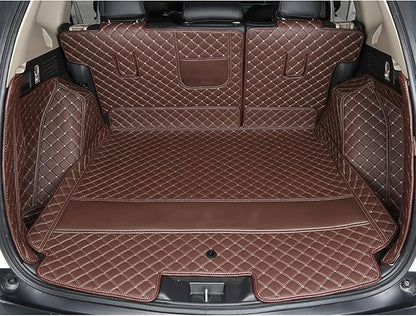 Trunk Liner Car Cargo Mats Custom for 95% Car Models Car Trunk Mats All Weather Full Coverage Protective Cargo Liner Trunk Blanket Kits -Coffee