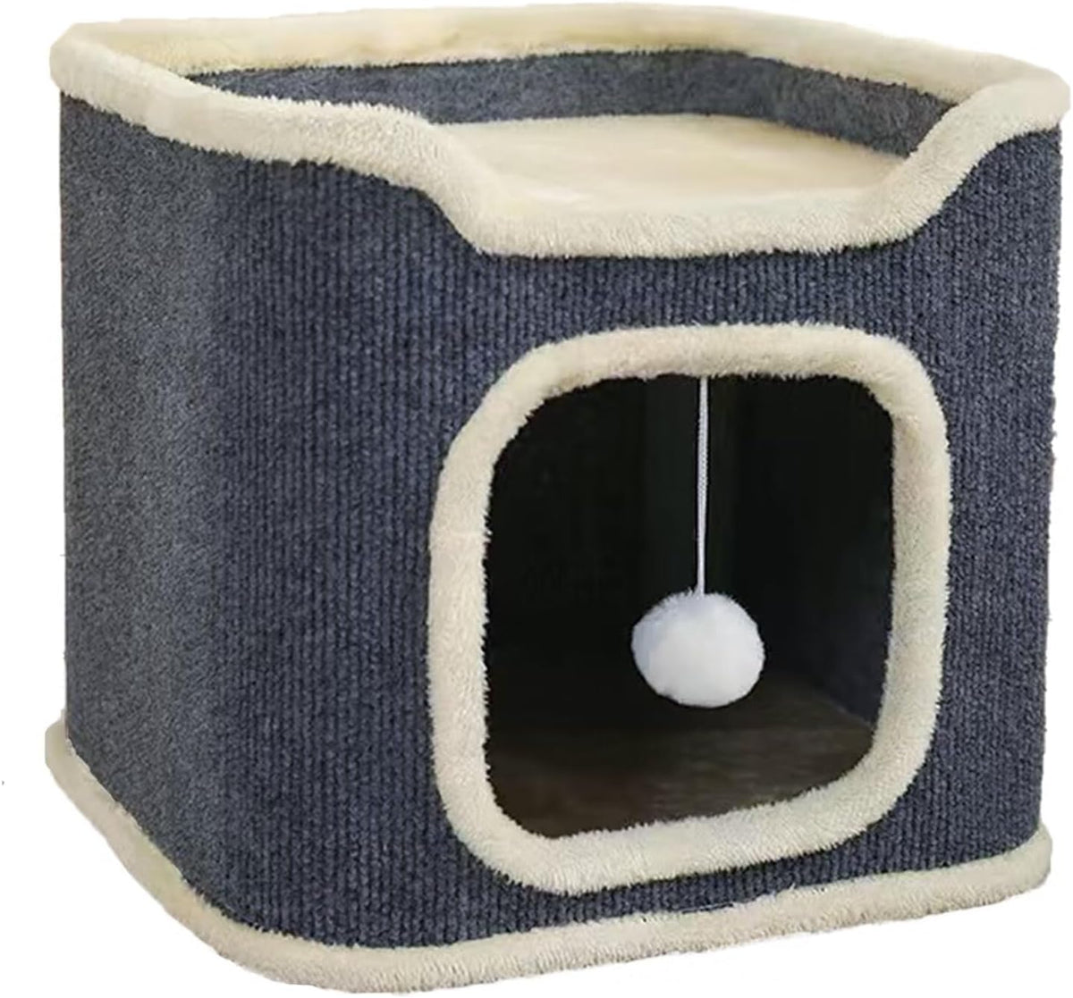 Cat House for Indoor Cat Beds, Multi-Level Cat Condo Foldable Cat Cave (1-Level)