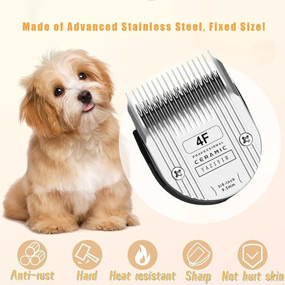 4F Dog Grooming Detachable Ceramic Blade,Compatible with WAHL 5 in 1 Blade for Wahl Arco, Bravura, Chromado, Creativa, Figura, and Motion Clippers. Cut Length 3/8-Inch 9.5mm