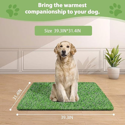 Artificial Grass for Dogs Pee Tray Fake Grass Mat for Professional Puppy Potty Trainer Replacement Dog Grass Pad for Indoor and Outdoor 39.3 x 31.4 Inch (Pack of 1)