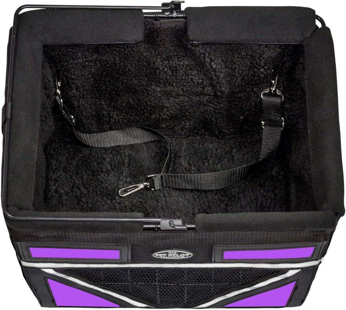 TRAVELIN K9 Pet-Pilot MAX Dog Bicycle Basket Carrier | 8 Color Options for Your Bike (Purple)