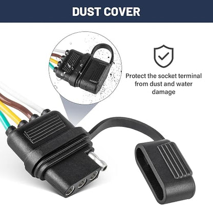MECMO 4-Pin Trailer Wiring Harness 56040 for 2009-2024 Subaru Forester, Outback, Crosstrek, XV, Ascent Towing Hitch Wire Wiring Vehicle-Side 4 Prong 4Pin Flat Trailer Light Plug & Play Tow Connector
