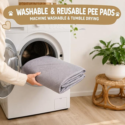 CoolShields Washable Pee Pads for Dogs, 65''Round, Grey, 1 Pack | Ultra-Absorbent, Reusable Waterproof Puppy Training Pad for Crate & Carpet, Fits 32/40/45'' High 8-Panel Playpens.