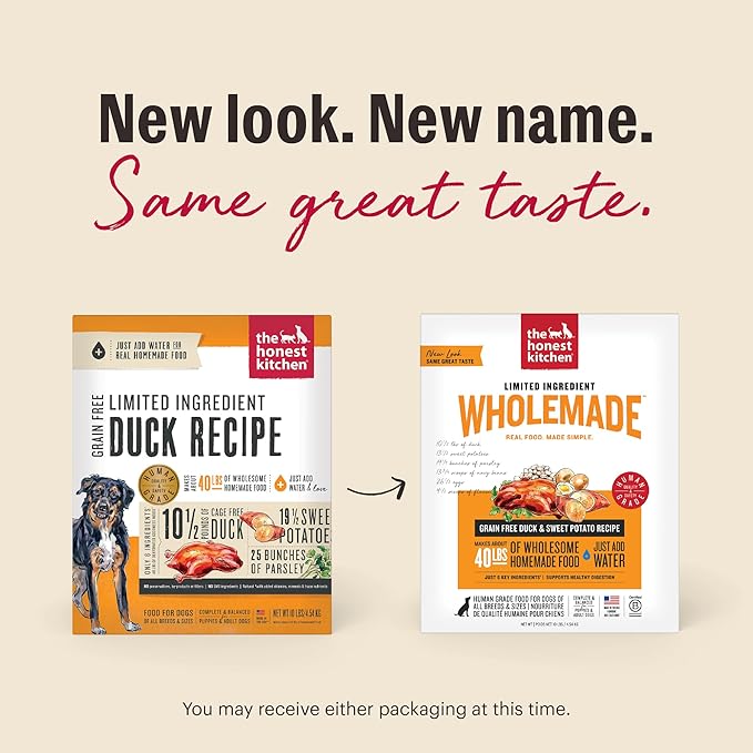 The Honest Kitchen Wholemade™ Limited Ingredient Duck & Sweet Potato Dog Food, 10 lb Box