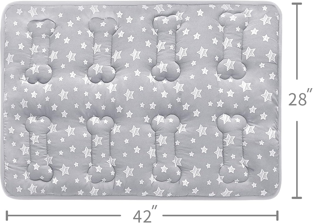 Dog Crate Mat (42" X 28"), Soft Dog Bed Mat with Cute Prints, Personalized Crate Pad, Anti-Slip Bottom, Machine Washable Kennel Pad